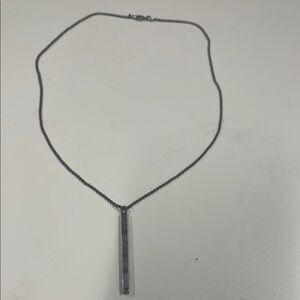 Sterling bar pendant necklace with Courage quote